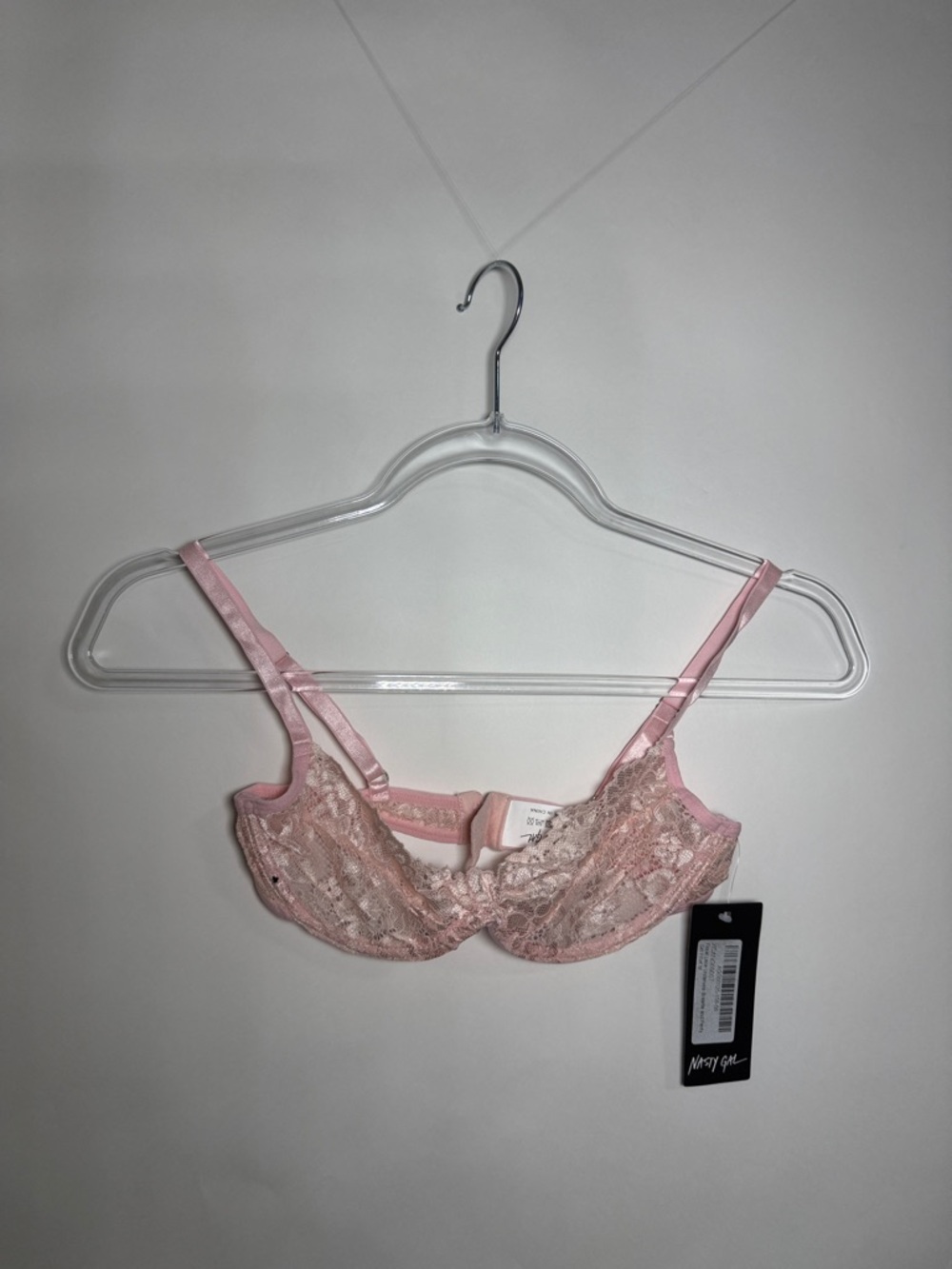 Nasty Gal Blush Pink Lace Underwire Bra